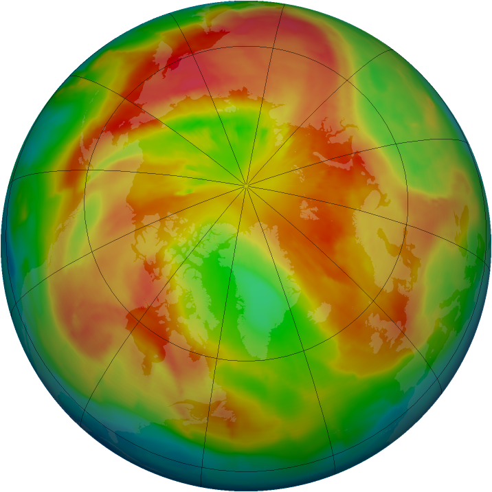 Arctic ozone map for 18 March 2013
